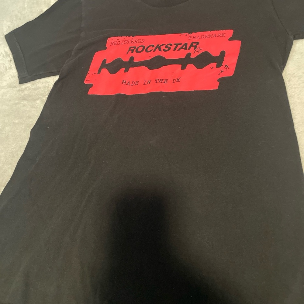 Red and Black Short Sleeve Tee with Bold Graphic
